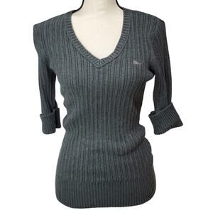 Sarsaparilla Smoky Gray 3/4 Sleeve Sweater Large